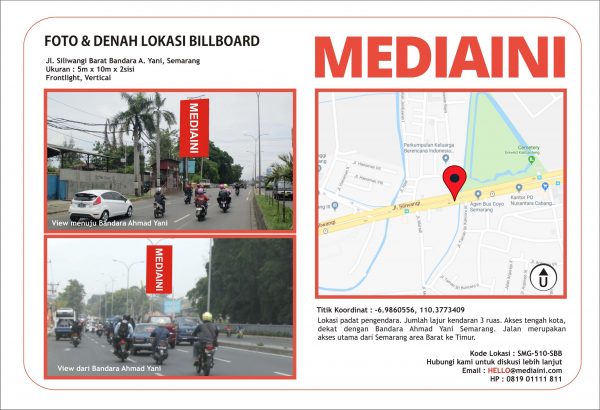 Sewa Billboard di Jl. Siliwangi Barat Bandara Ahmad Yani Semarang Jawa Tengah 2 Sisi - Gambar 2