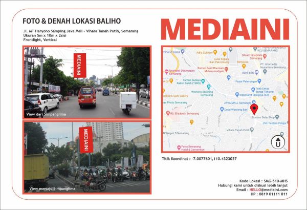 Sewa Billboard Jl. MT Haryono Samping Java Mall-Vihara Tanah Putih Semarang 2 Sisi