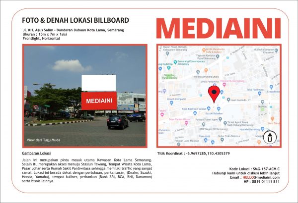 Sewa Billboard Jl. KH. Agus Salim-Bundaran Bubaan Kota Lama Semarang (Bawah)